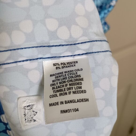 Crown & Ivy Men's Hawaiian Shirt Size XXL Blue Floral Button Front Classic Fit - Picture 5 of 5